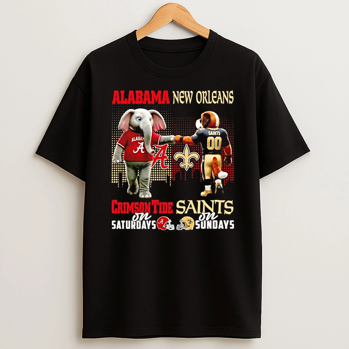 Alabama Crimson Tide On Saturdays X New Orleans Saints On Sundays Mascot Shirts