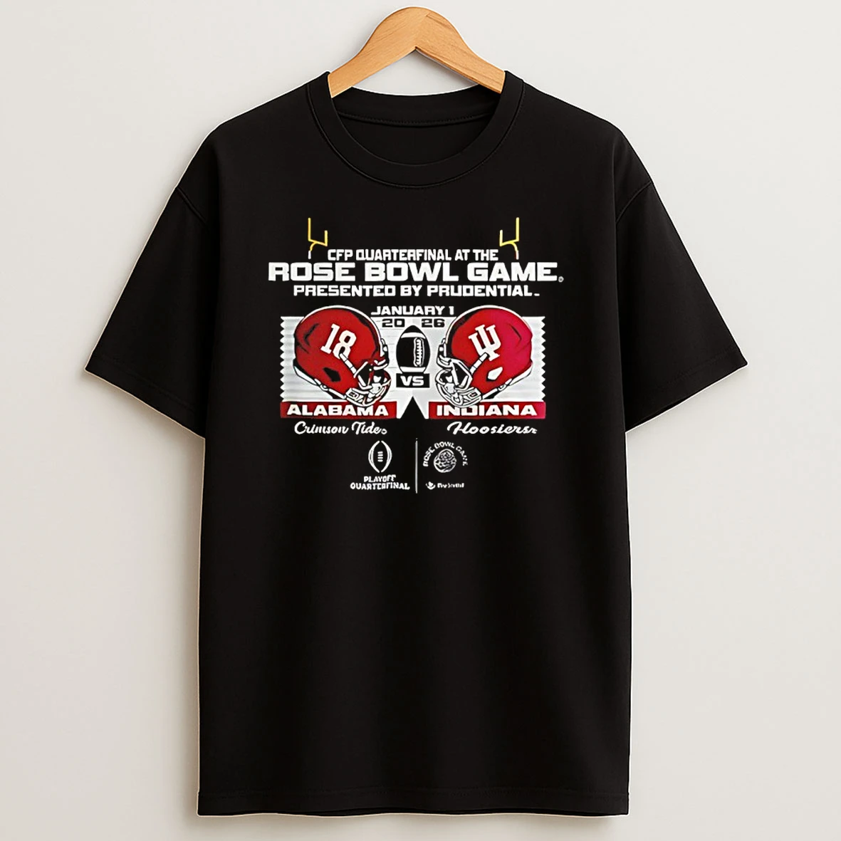 Alabama Crimson Tide Vs Indiana Hoosiers Rose Bowl 2026 Cfp Quarterfinal Shirts