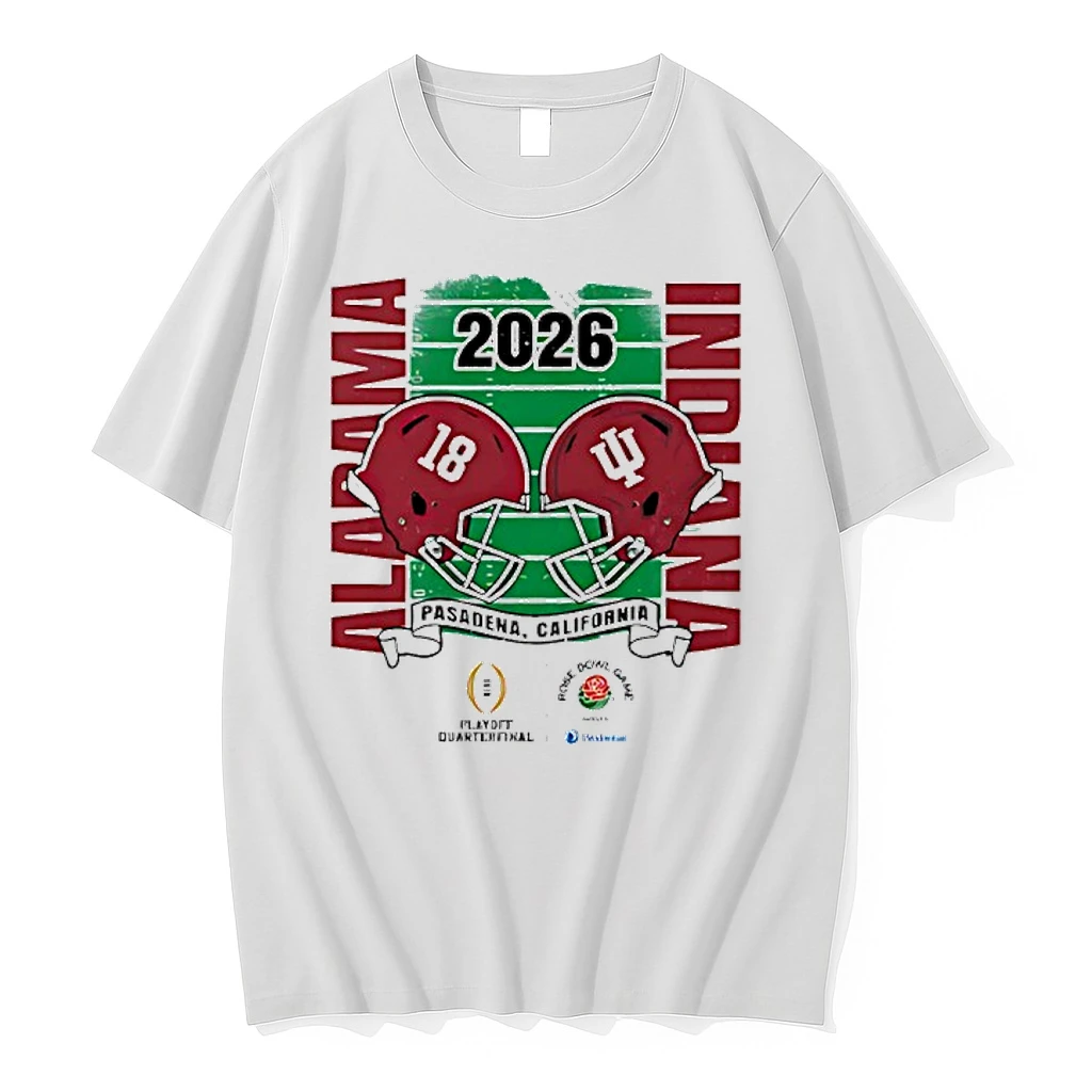 Alabama Crimson Tide Vs Indiana Hoosiers Rose Bowl 2026 Cfp Head To Head Shirts