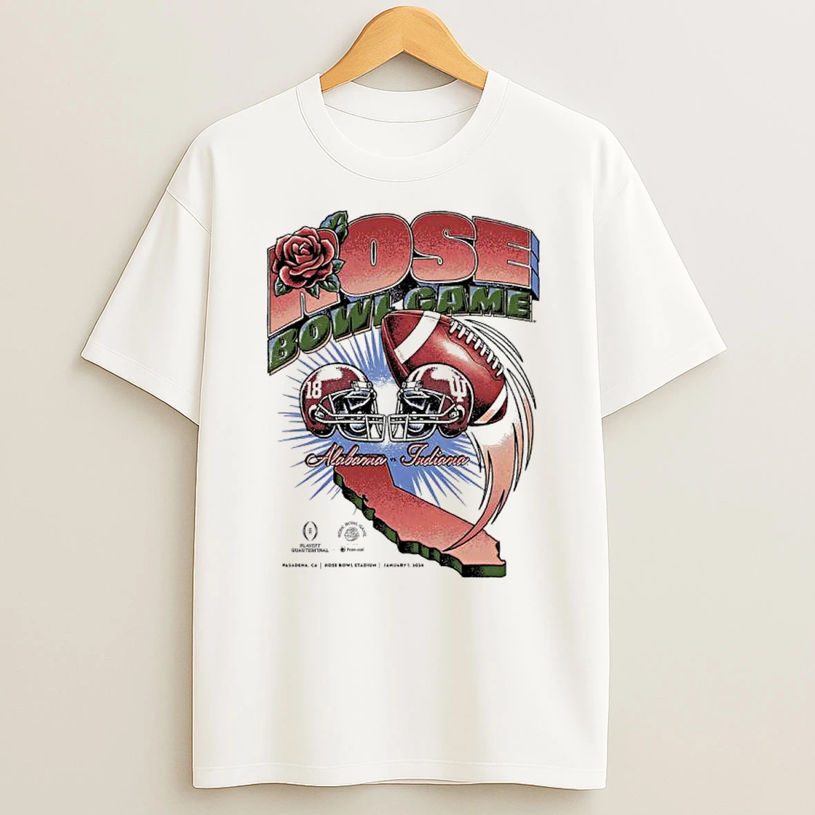 Alabama Crimson Tide Vs Indiana Hoosiers Rose Bowl Game 2026 Shirts