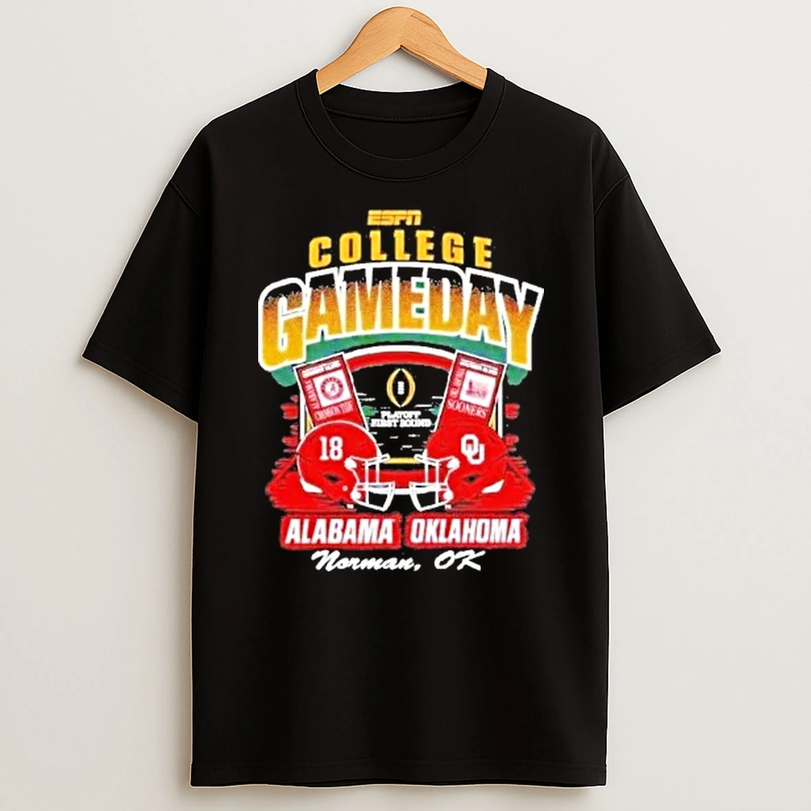 Alabama Vs Oklahoma College Gameday 1st Round Ticket Shirts