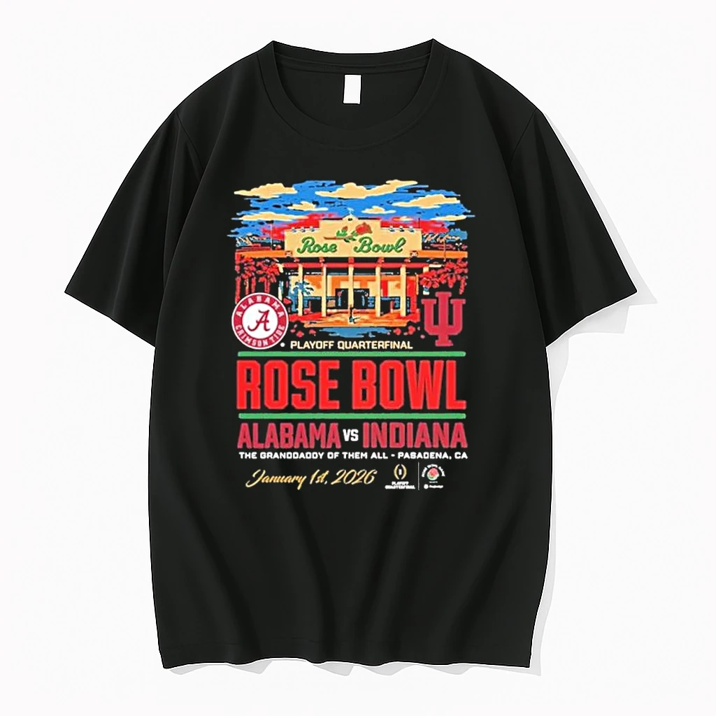Alabama Vs Indiana Hoosiers 2026 Rose Bowl Pasadena Retro Shirts