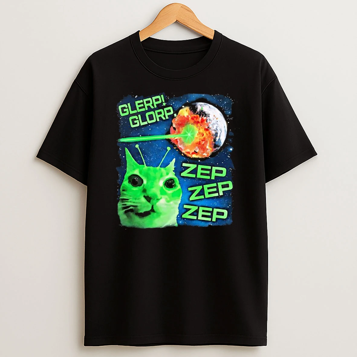 Alien Cat Glerp Glorp Zep Zep Zep Shirts