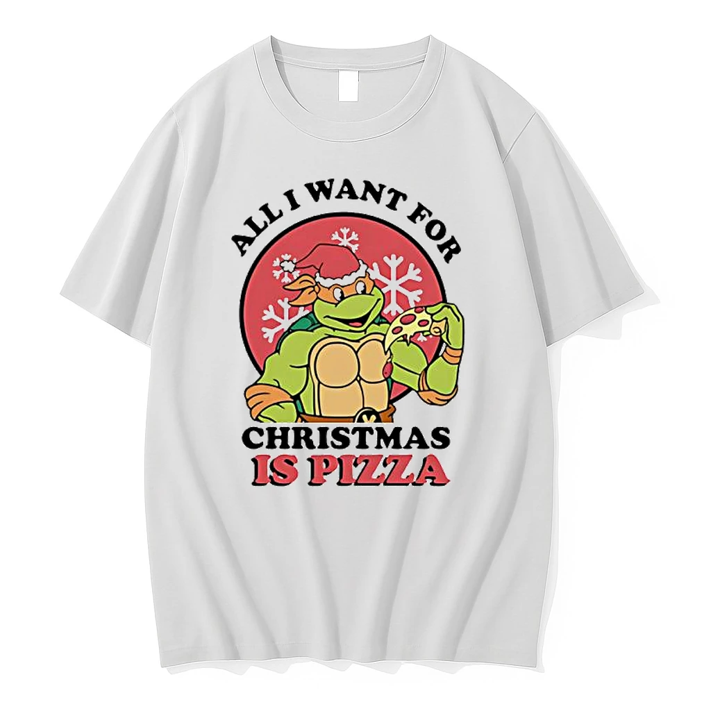 All I Want For Christmas Is Pizza Ninja Turtles Graphic Shirts