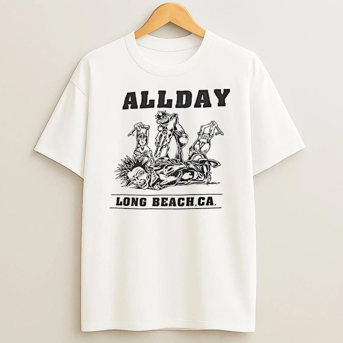 Allday Vintage 1992 Long Beach California Tour Shirts
