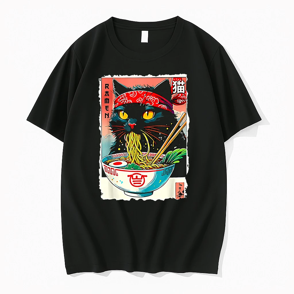 Anime Cat Ramen Japanese Kawaii Cat Anime Shirts