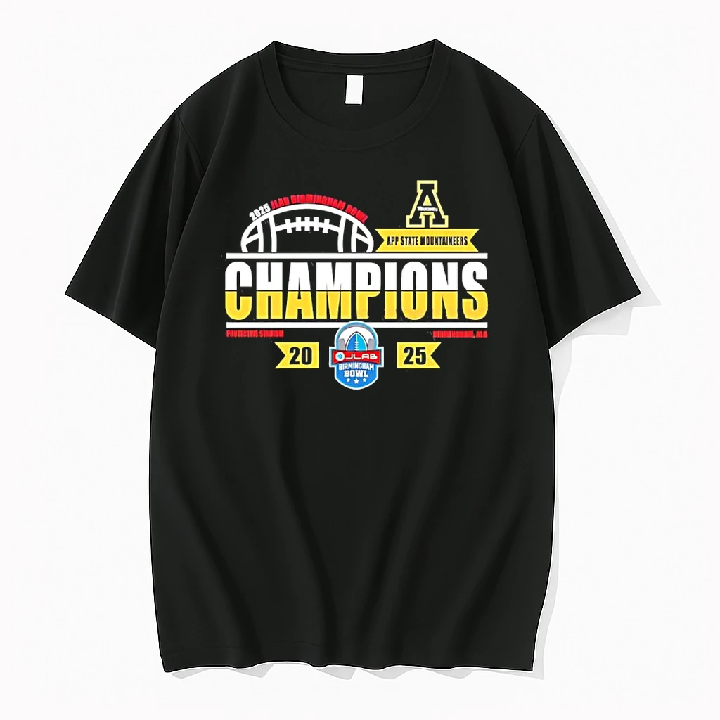 App State Mountaineers Football Jlab Birmingham Bowl Champions 2025 Classic Shirts
