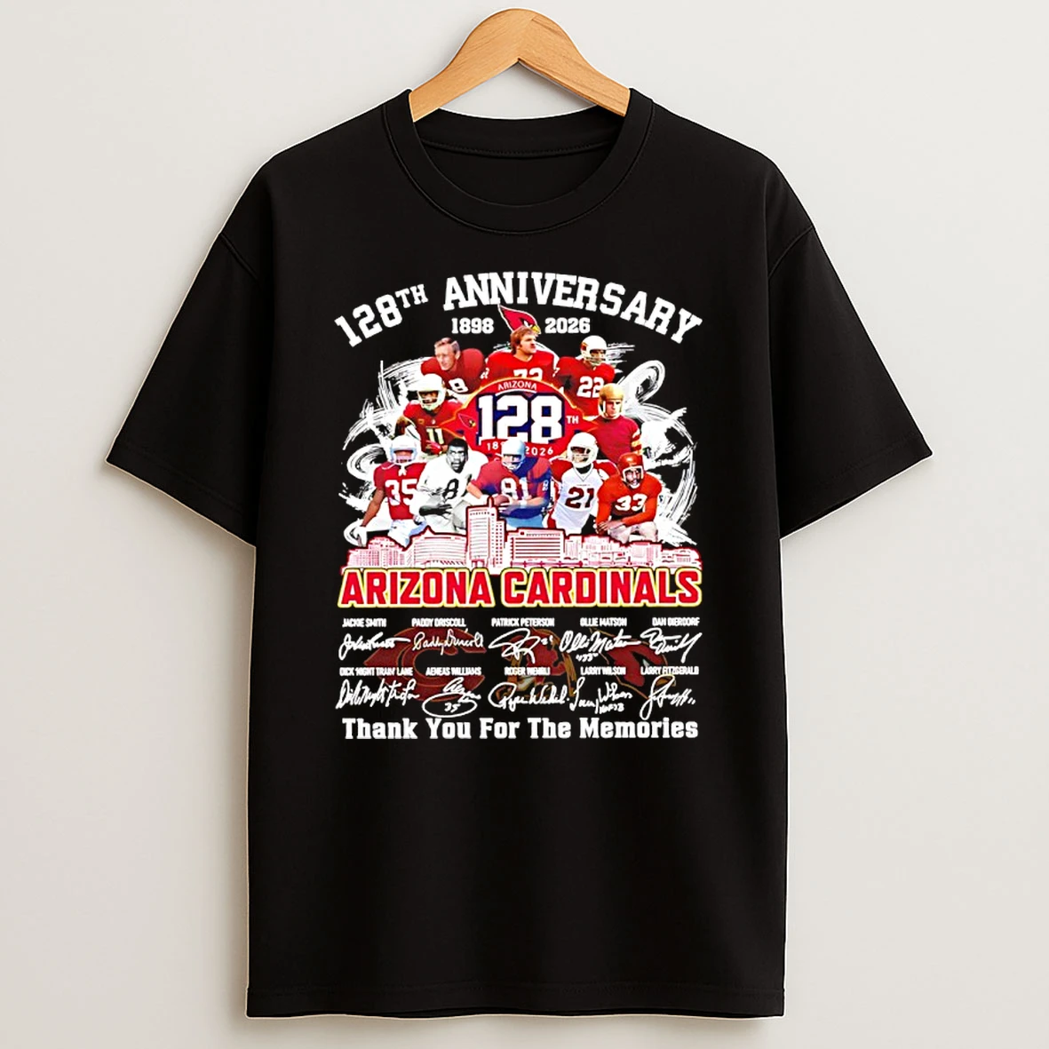 Arizona Cardinals 128th Anniversary 1898 2026 Thank You For The Memories Signatures Shirts