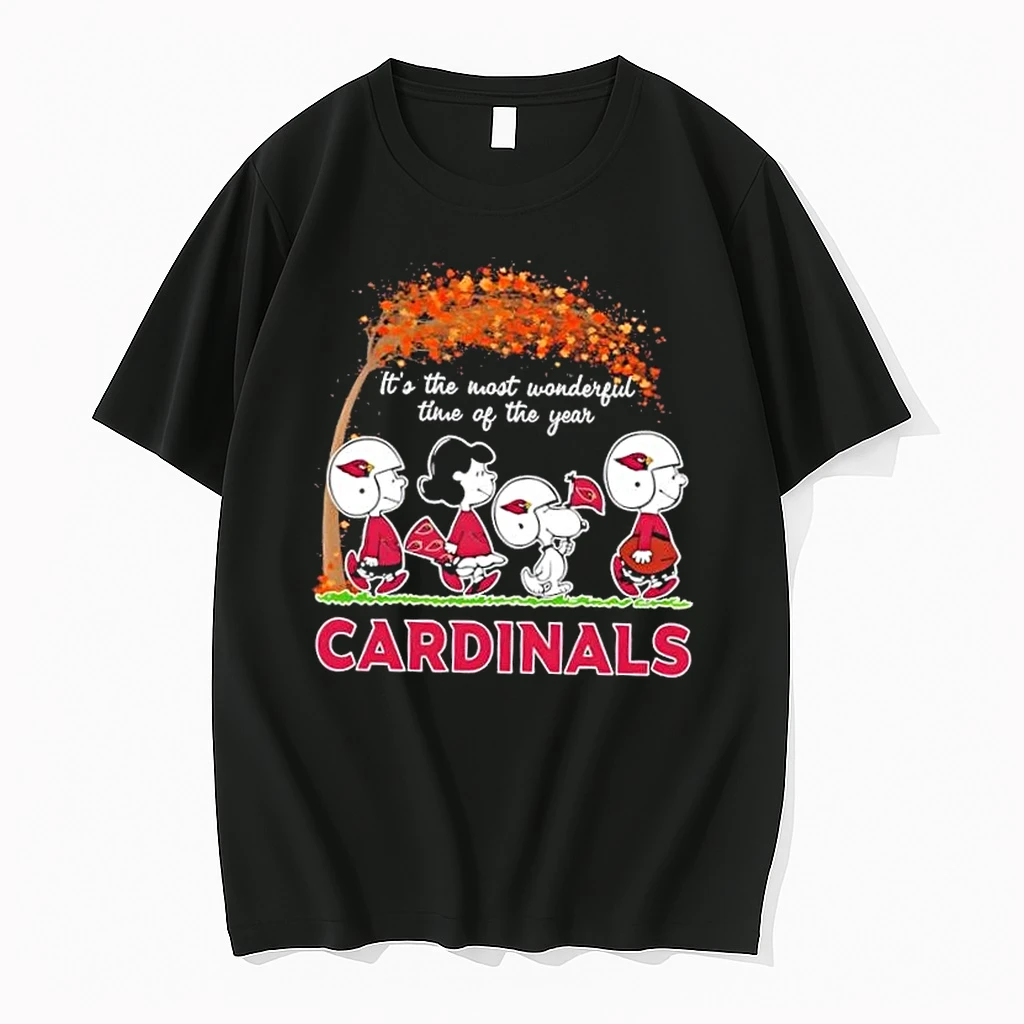 Arizona Cardinals X Peanuts Snoopy And Friends Autumn Its The Most Wonderful Time Of The Year Shirts