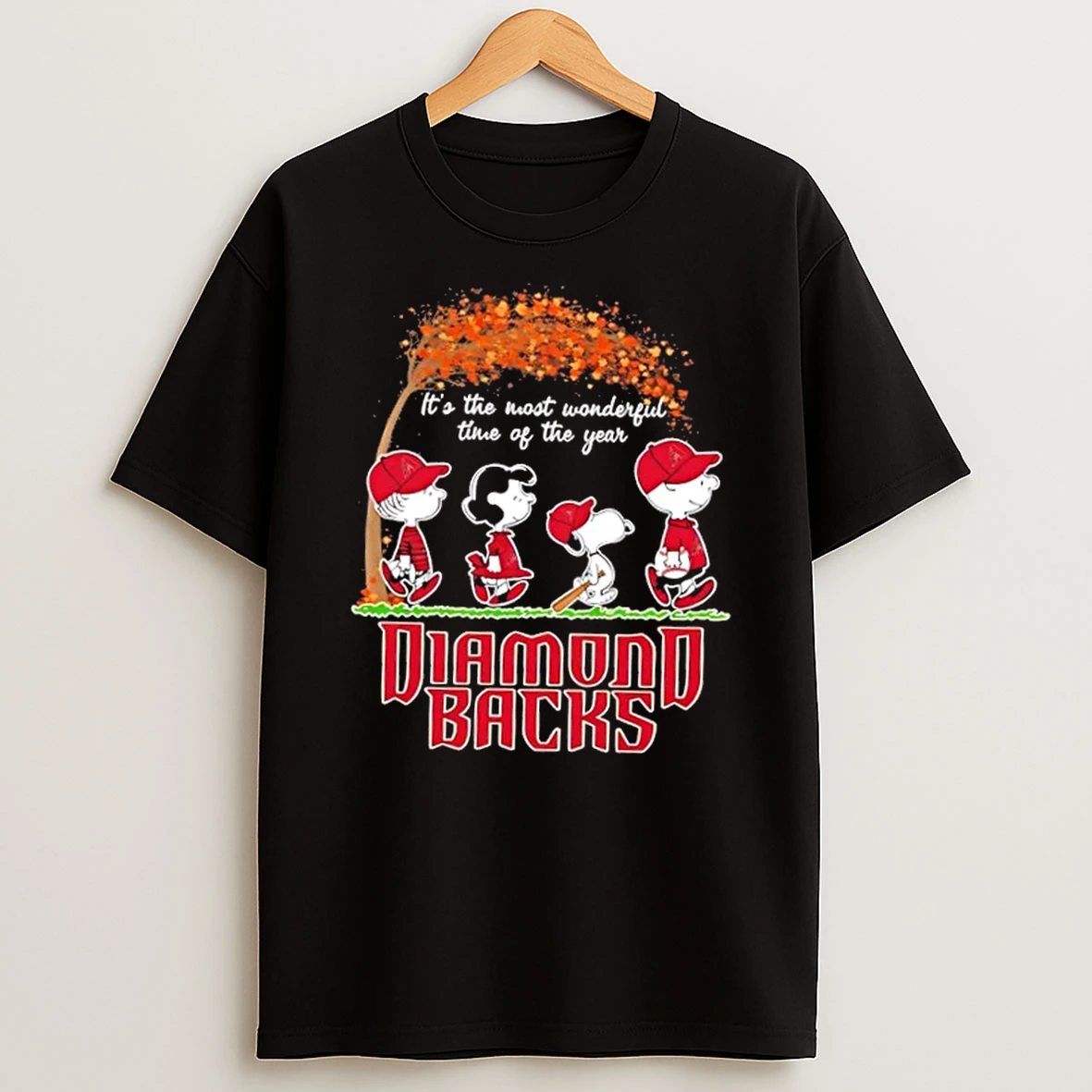 Arizona Diamondbacks X Peanuts Snoopy And Friends Autumn Its The Most Wonderful Time Of The Year Shirts