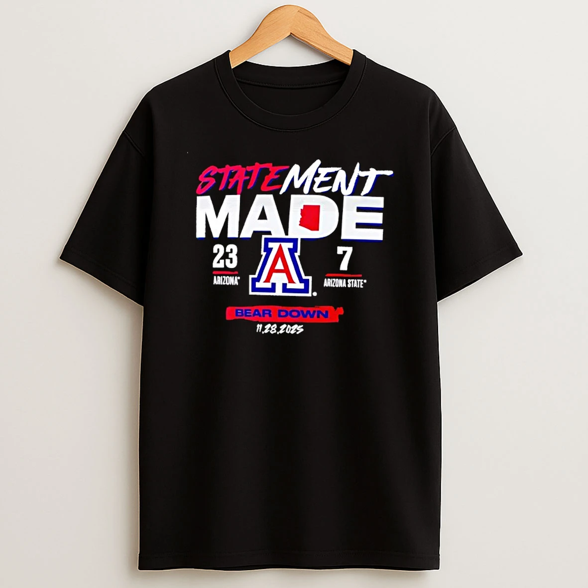Arizona Wildcats Vs Arizona State Sun Devils 2025 Statement Made Bear Down Shirts