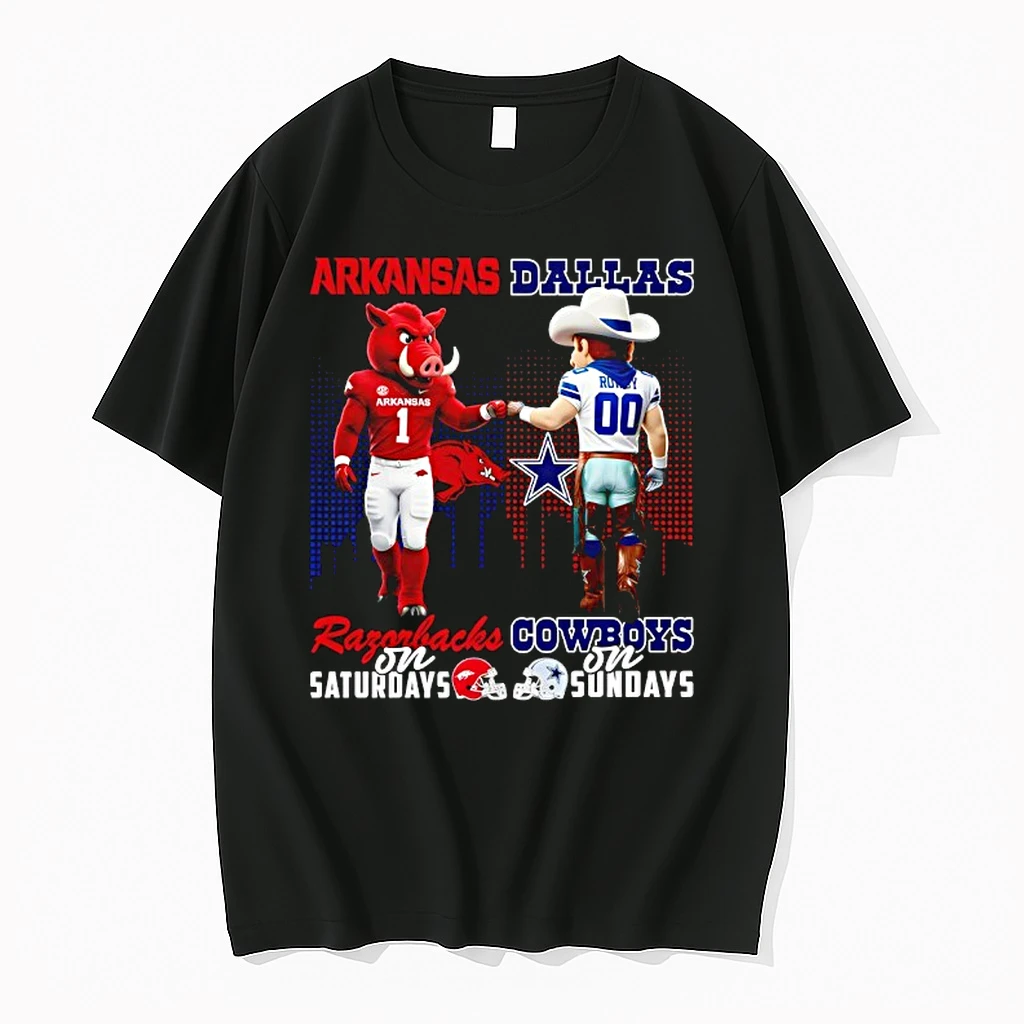 Arkansas Razorbacks On Saturdays X Dallas Cowboys On Sundays Mascot Shirts