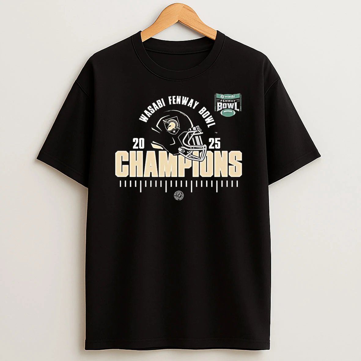 Army Black Knights 2025 Ncaa Football Wasabi Fenway Bowl Champions Helmet Logo Shirts