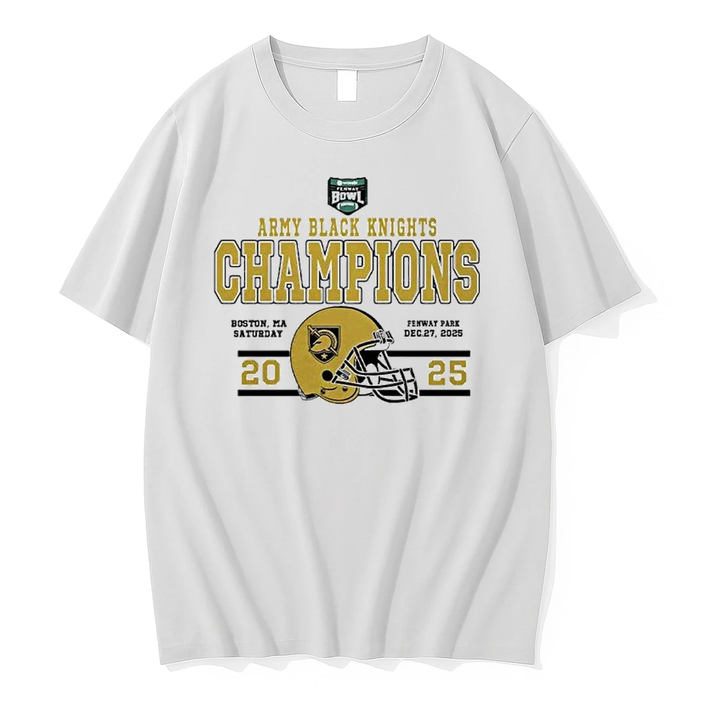 Army Black Knights Football 2025 Wasabi Fenway Bowl Champions Helmet Shirts