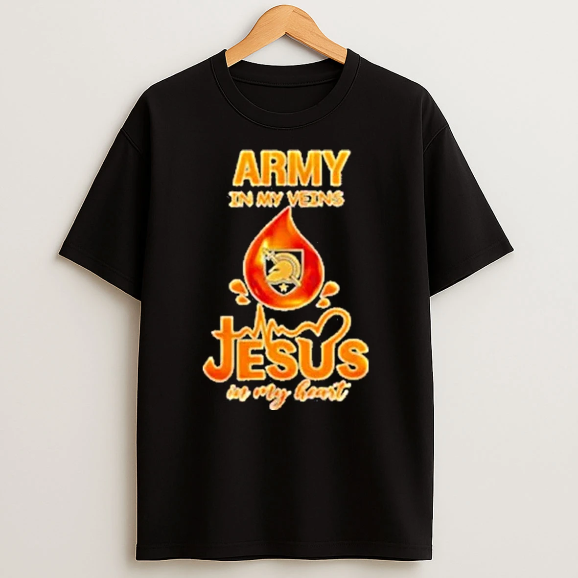 Army Black Knights In My Veins Jesus In My Heart Shirts