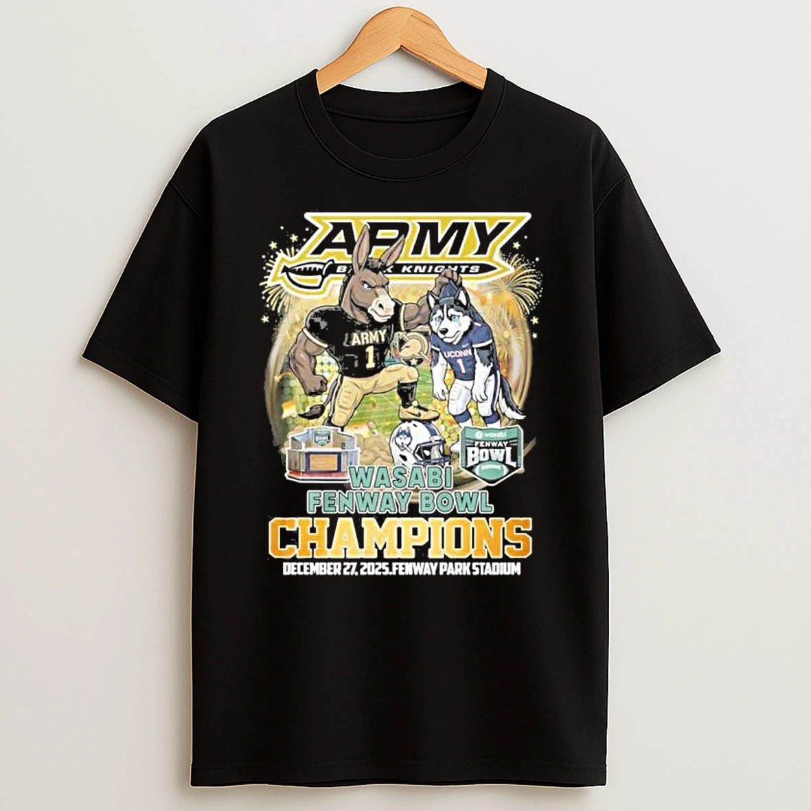 Army Black Knights Mascot Fenway Bowl Champions Shirts