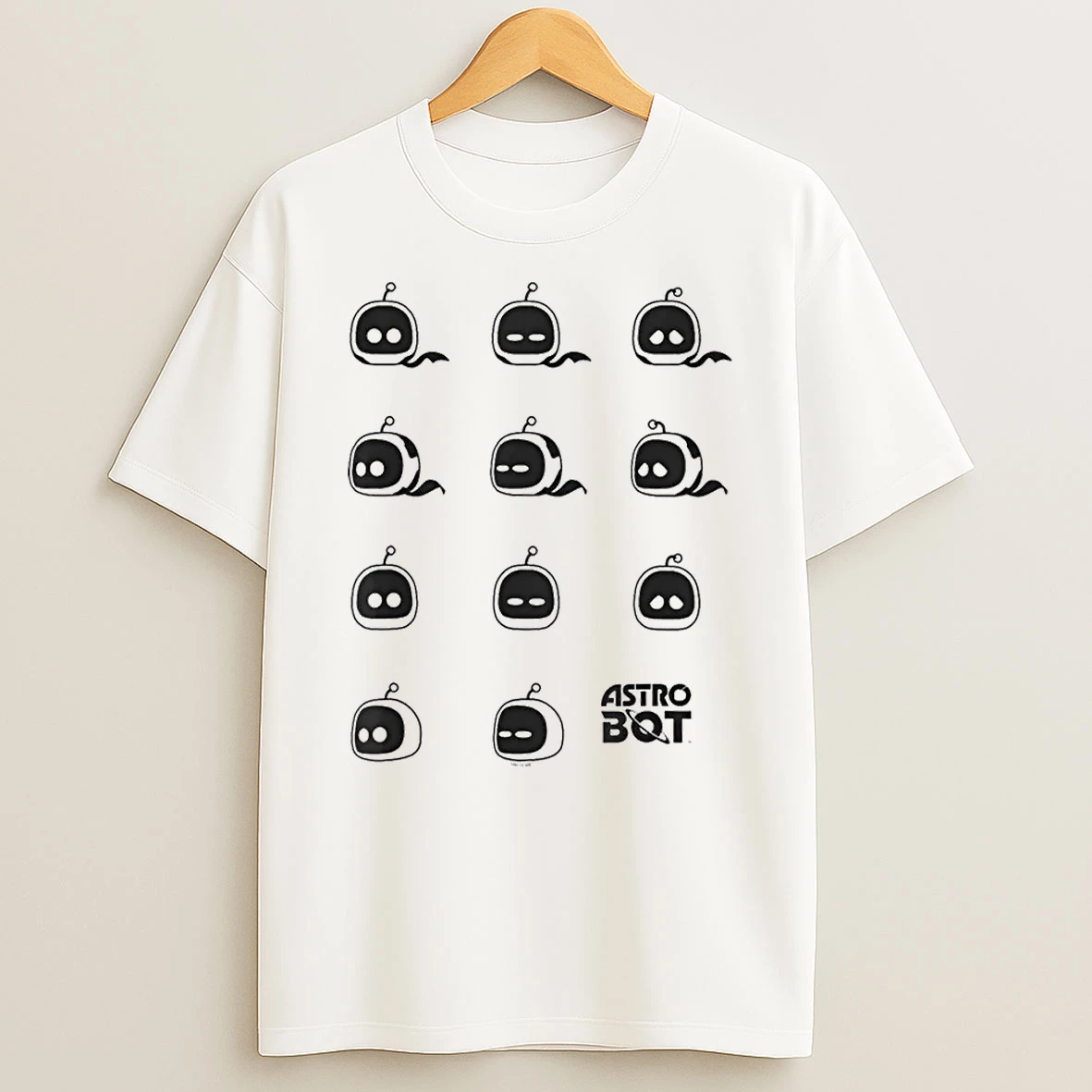Astro Bot Character Faces Grid Video Game Shirts