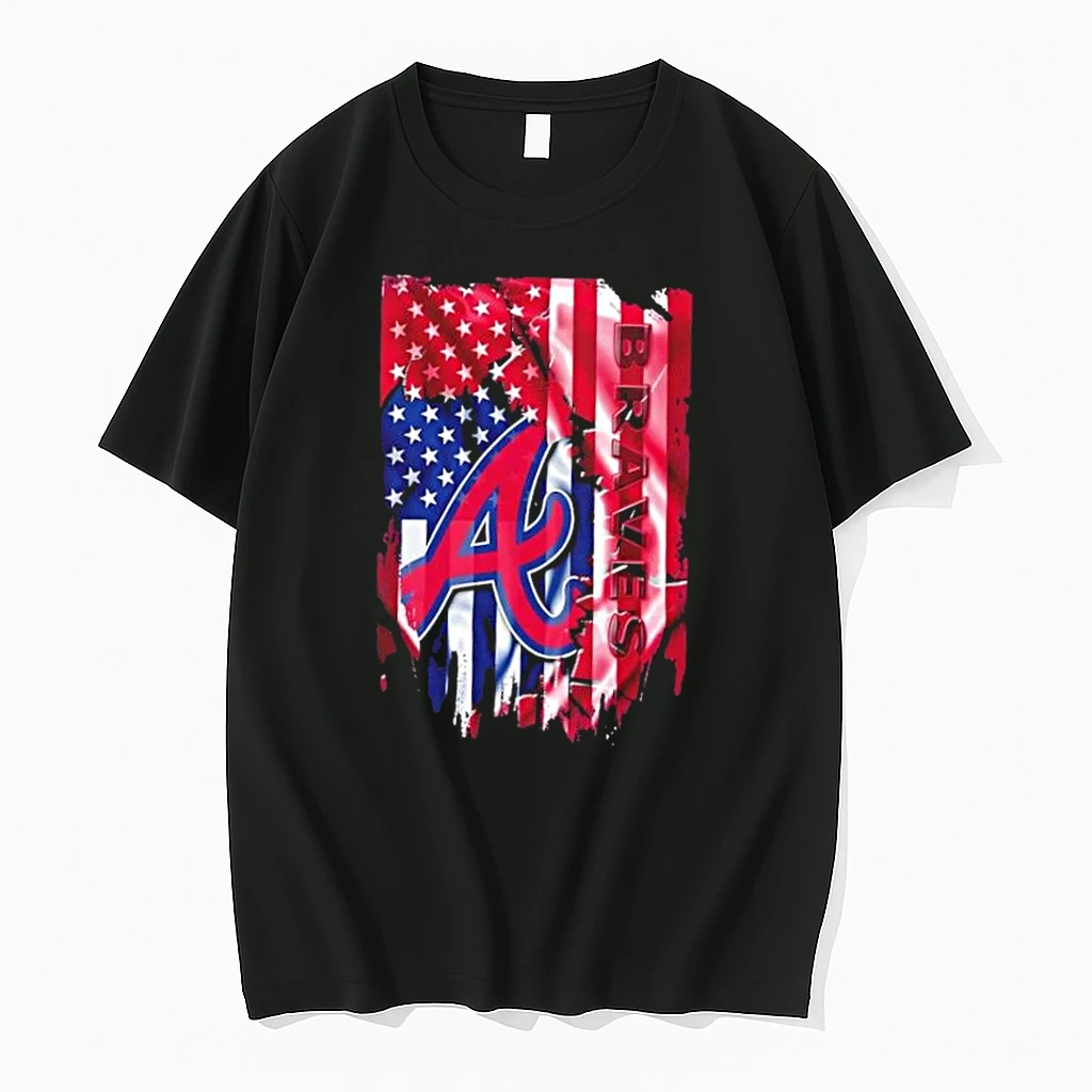 Atlanta Braves Baseball X American Flag Shirts