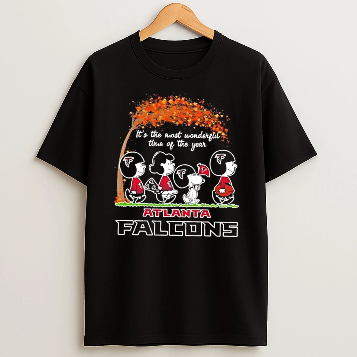 Atlanta Falcons X Peanuts Snoopy And Friends Autumn Its The Most Wonderful Time Of The Year Shirts
