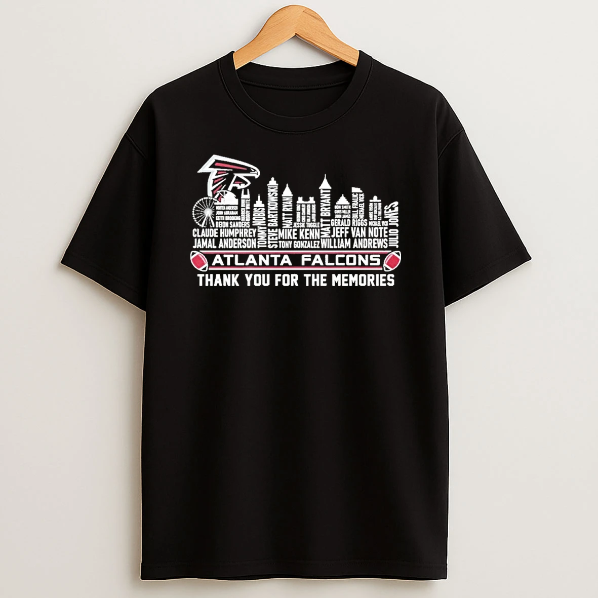 Atlanta Skyline X Atlanta Falcons Typo Team Name Shirts