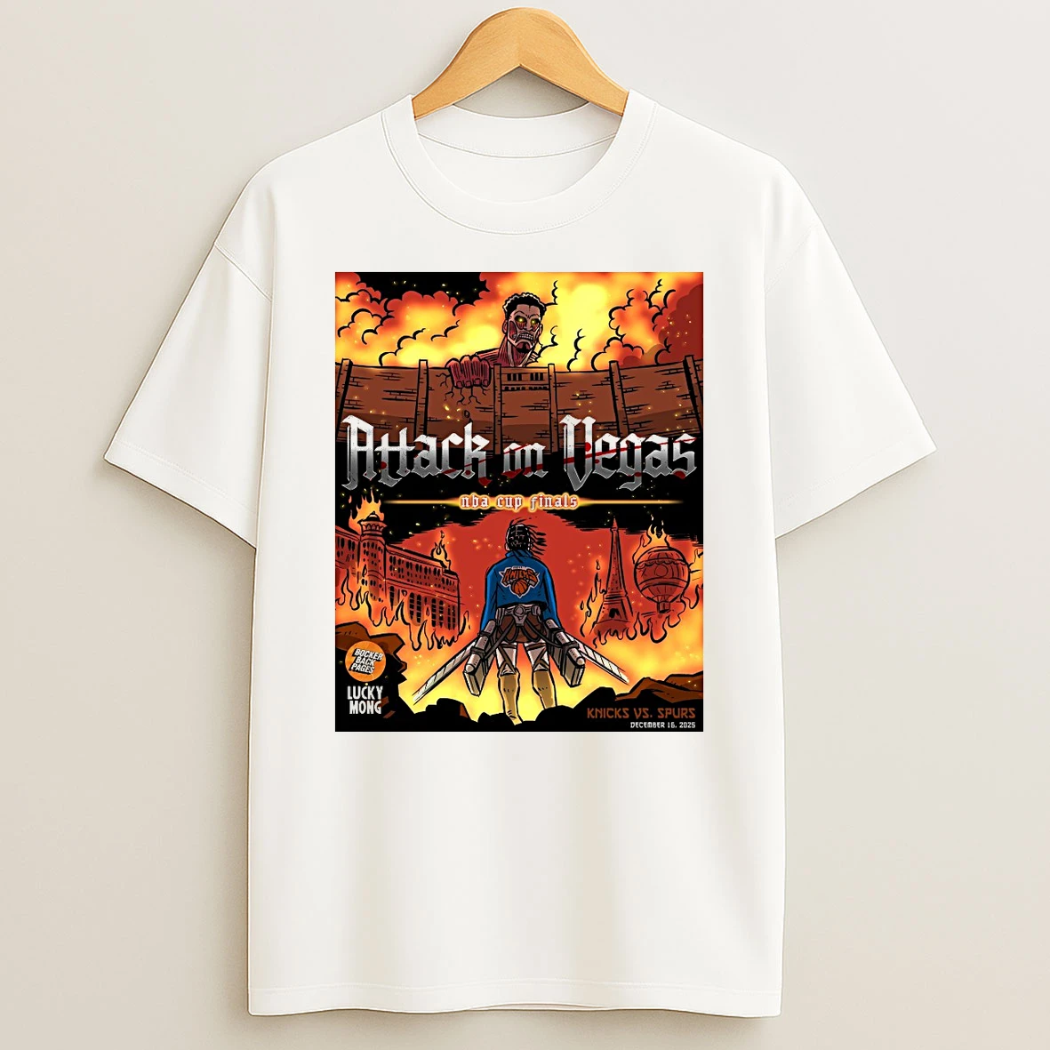 Attack On Vegas Nba Cup Finals New York Knicks Vs San Antonio Spurs December 16 2025 Shirts