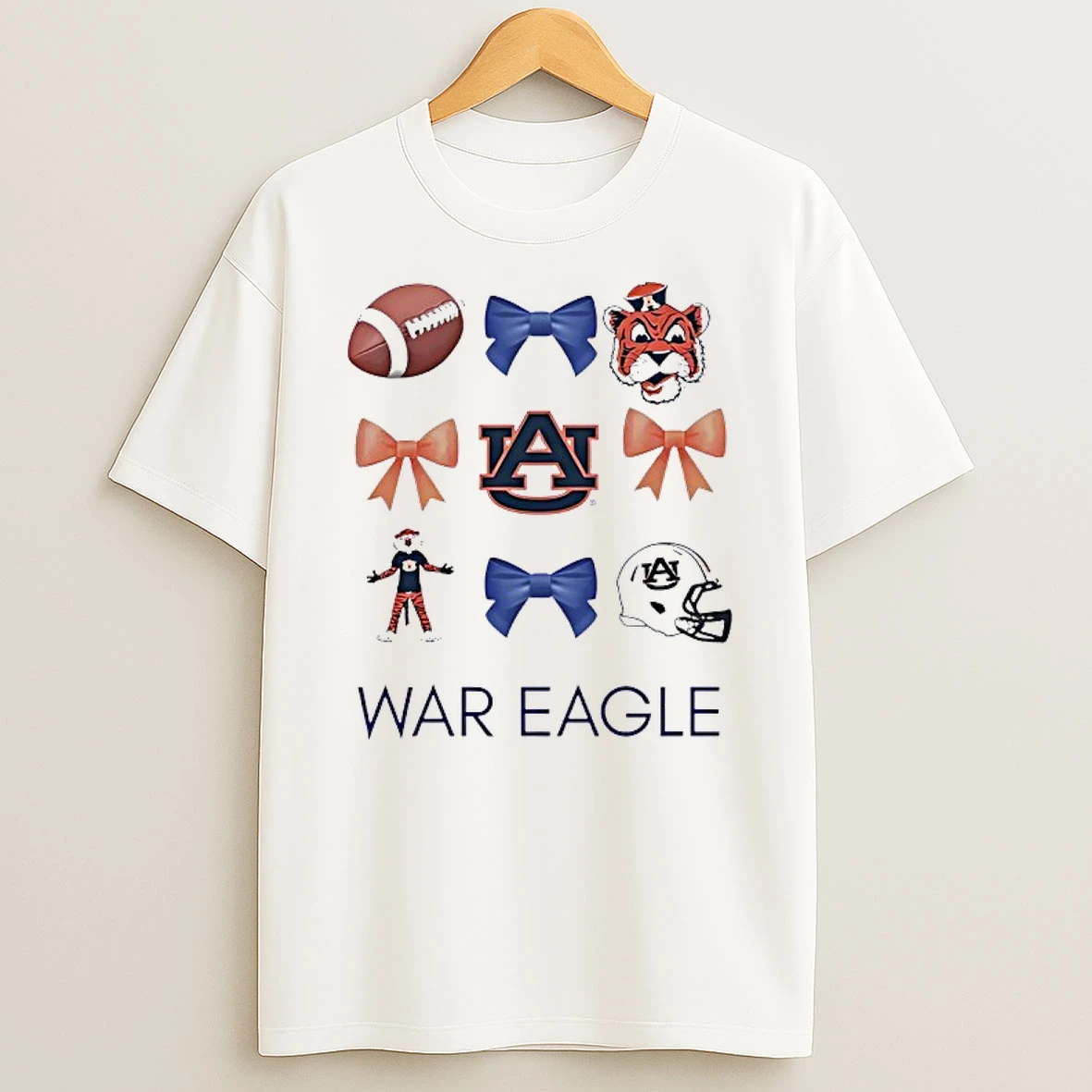 Auburn Tigers War Eagle Bow And Mastcot And Helmet Football Shirts