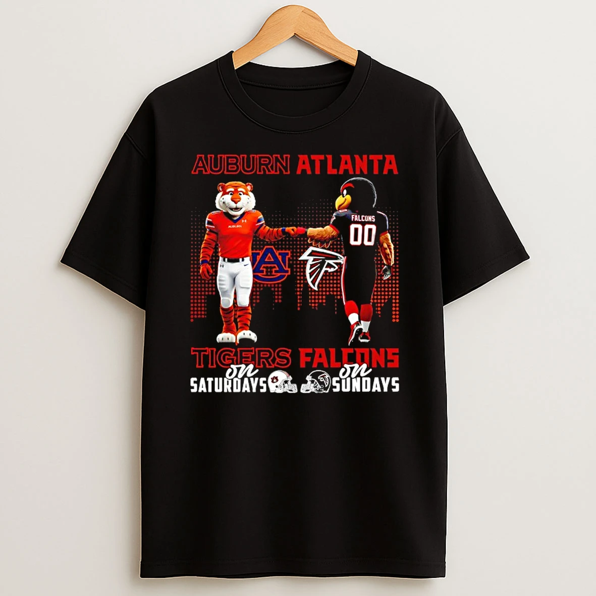 Auburn Tigers On Saturdays X Atlanta Falcons On Sundays Mascot Shirts