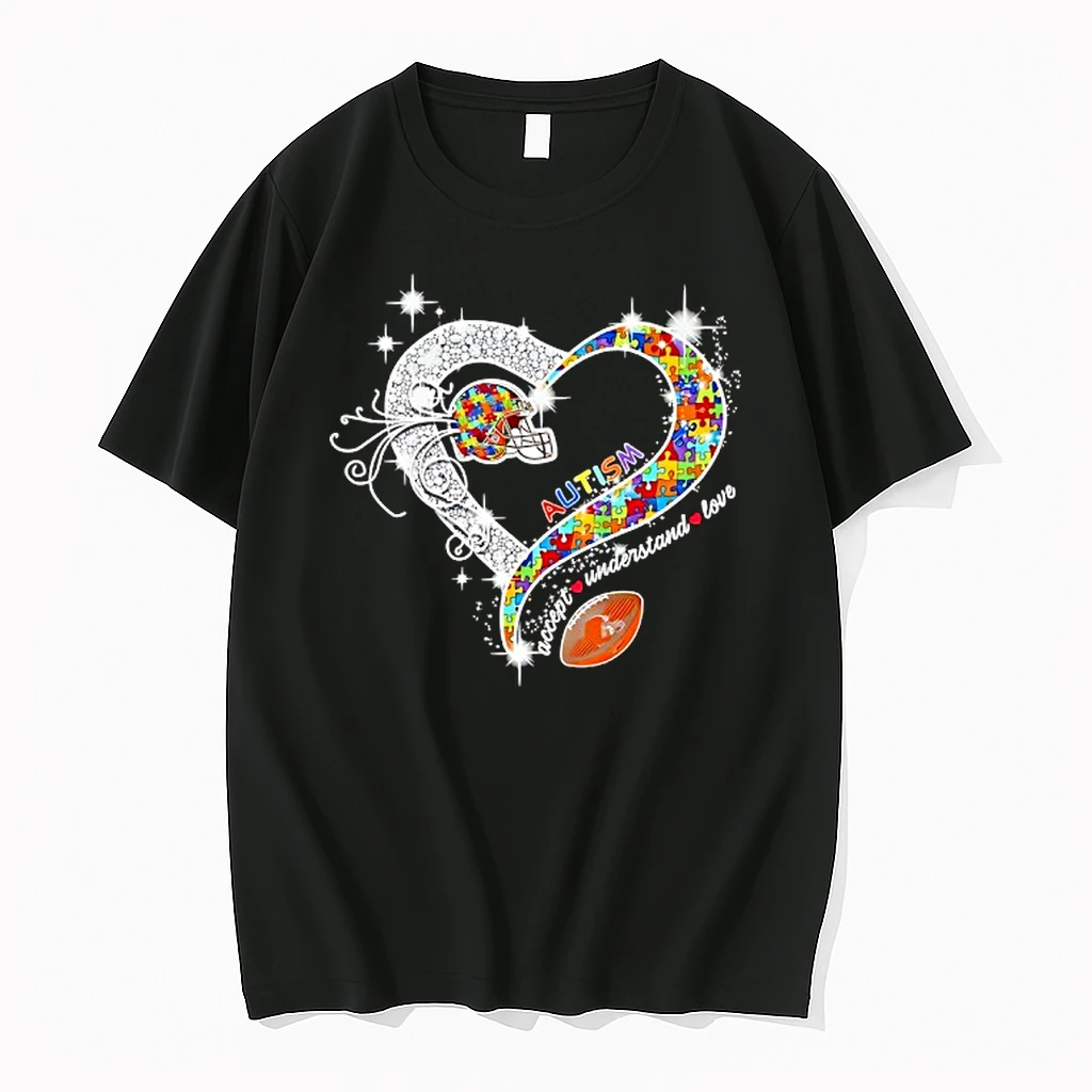 Autism Accept Understand Love Cleveland Browns Football Heart Shirts