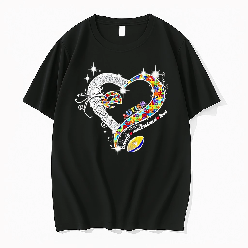 Autism Accept Understand Love Los Angeles Rams Football Heart Shirts