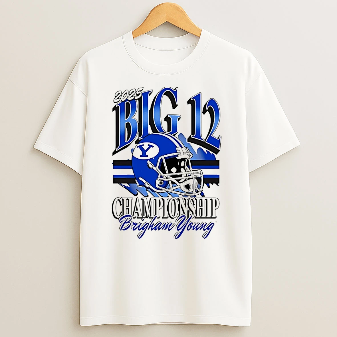 Byu Cougars 2025 Big 12 Football Championship Helmet Shirts