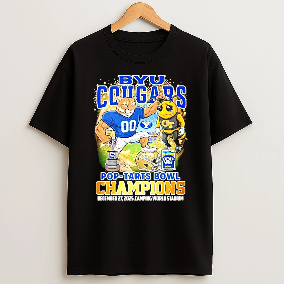 Byu Cougars 2025 Pop Tarts Bowl Champions Mascot Shirts