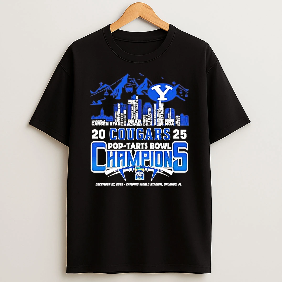 Byu Cougars 2025 Pop Tarts Bowl Champion Players Names Shirts