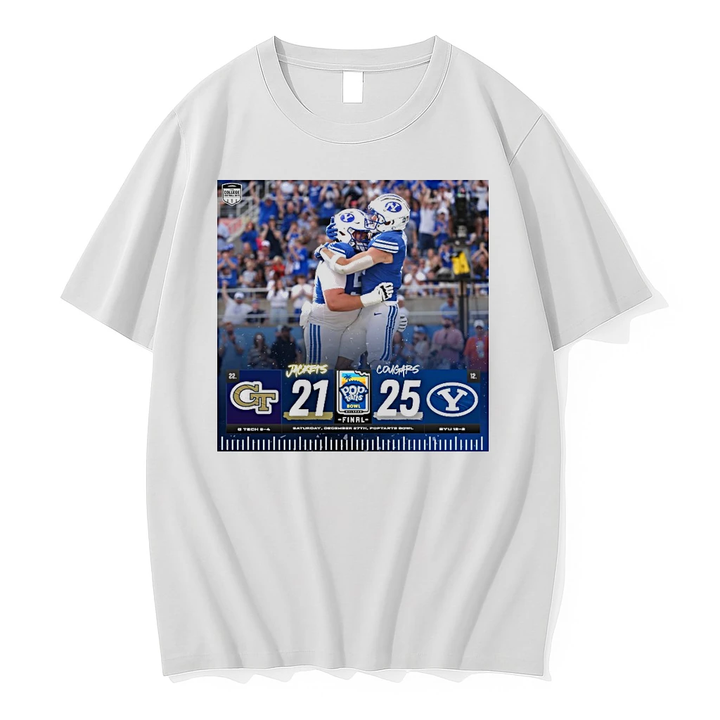 Byu Cougars Defeated Georgia Tech Yellow Jackets Final Score 25 21 2025 Pop Tarts Bowl Shirts