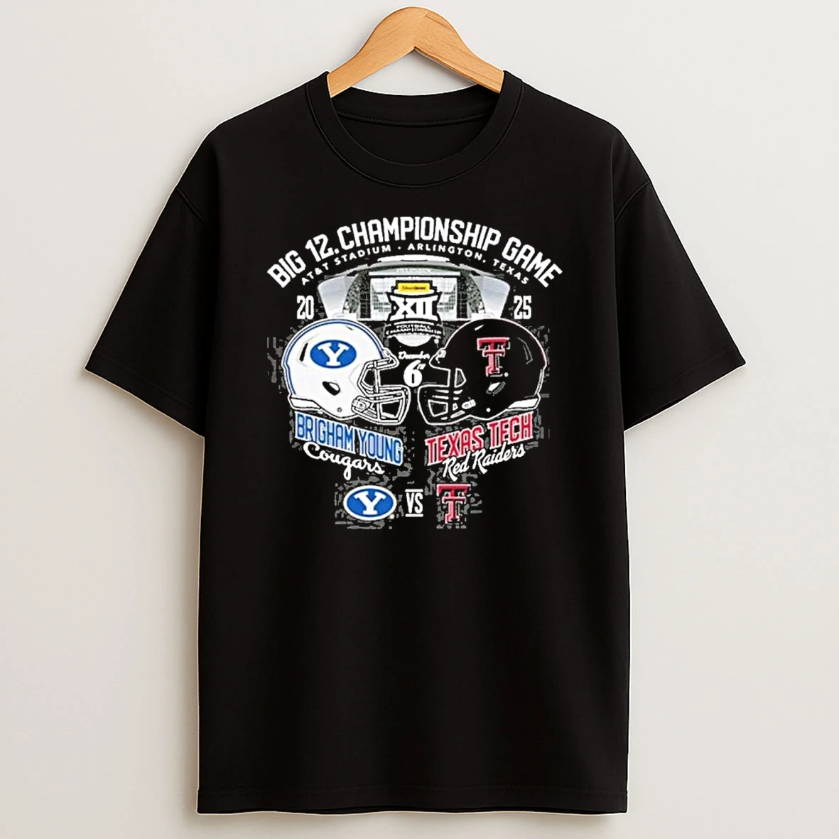 Byu Vs Texas Tech 2025 Big 12 Football Championship Game Matchup Shirts