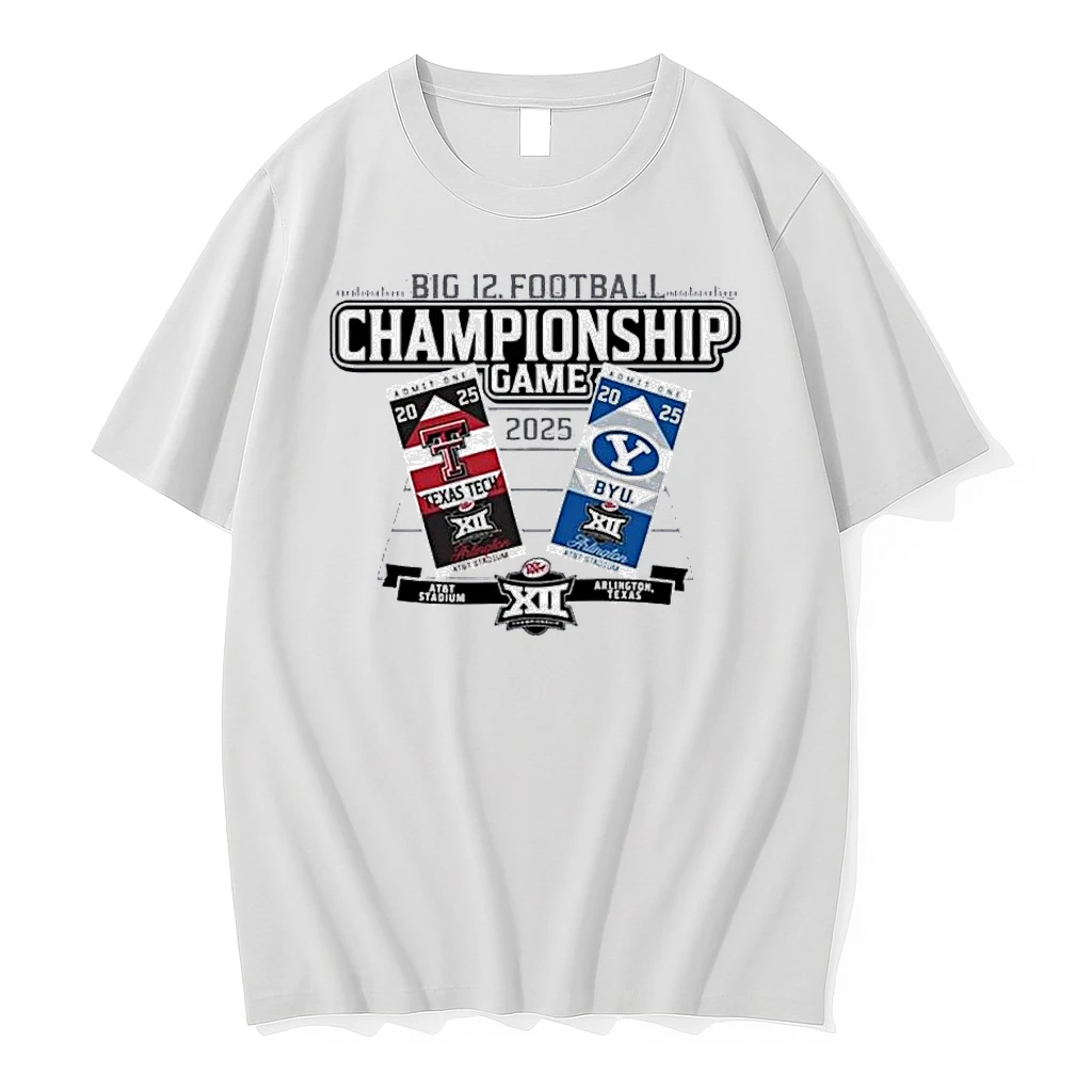 Byu Vs Texas Tech Football 2025 Big 12 Championship Game Ticket Shirts