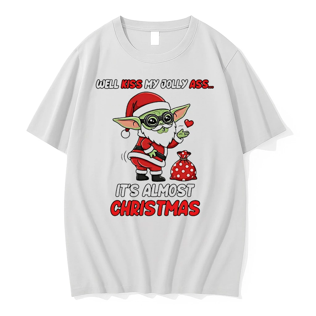Baby Yoda Santa Well Kiss My Jolly Ass Its Almost Christmas Shirts