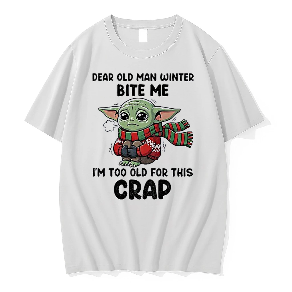 Baby Yoda Dear Old Man Winter Bite Me Im Too Old For This Crap Christmas Shirts