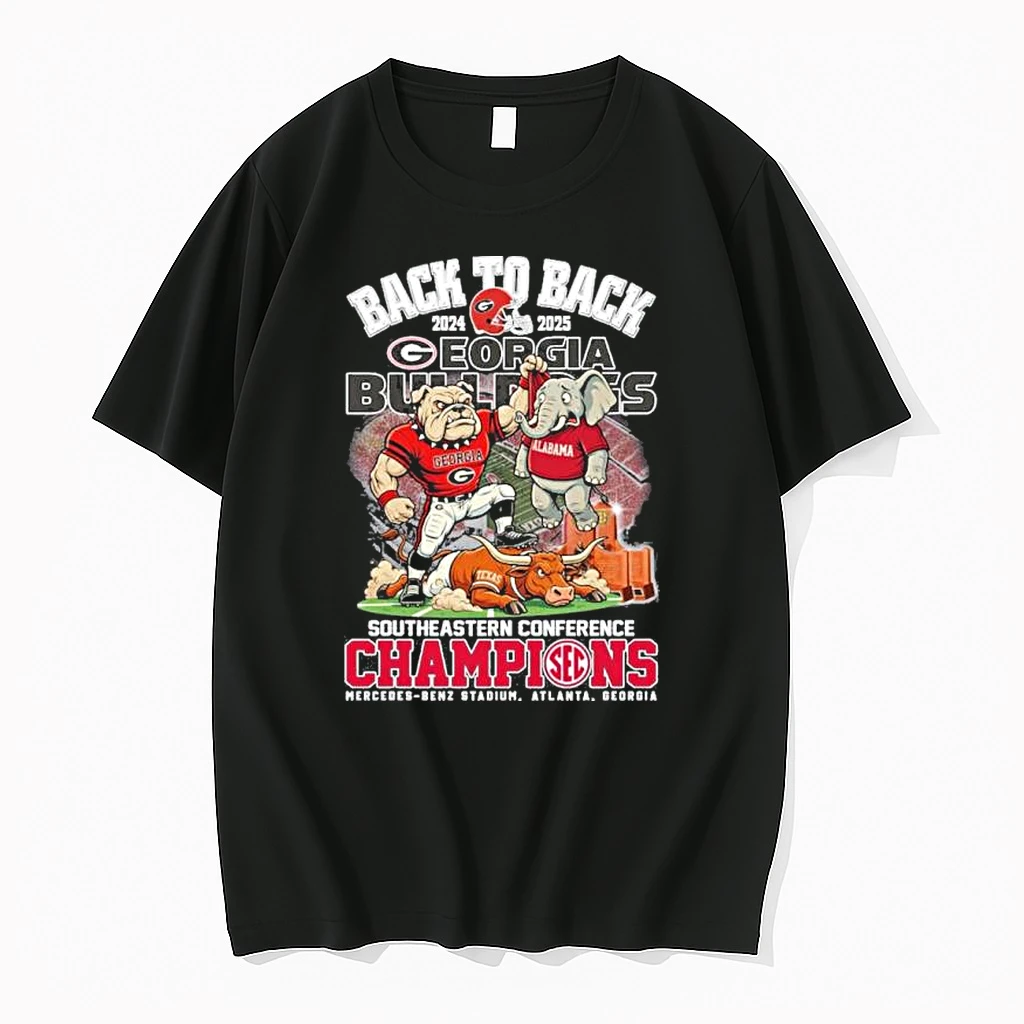 Back 2 Back 2024 2025 Georgia Bulldogs Mascot Southern Conference Champions Shirts