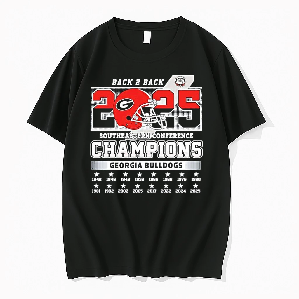 Back 2 Back 2025 Sec Football Champions Georgia Bulldogs Shirts