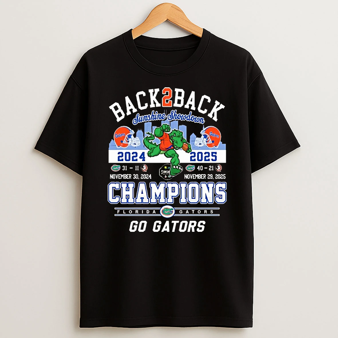Back 2 Back Florida Gators Beat Seminoles Again Sunshine Showdown 2025 Champions Go Gators Shirts