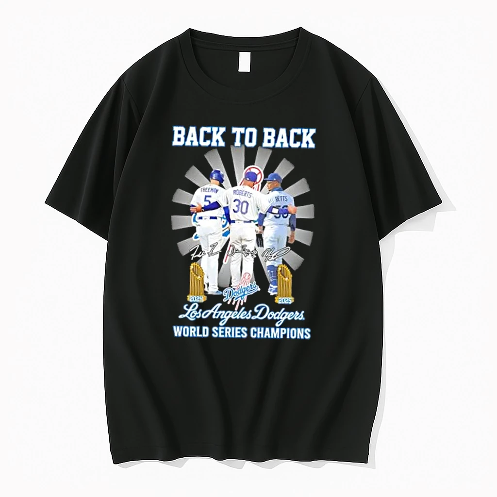 Back To Back Freeman Roberts Betts Los Angeles Dodgers World Series Champions Signatures Shirts
