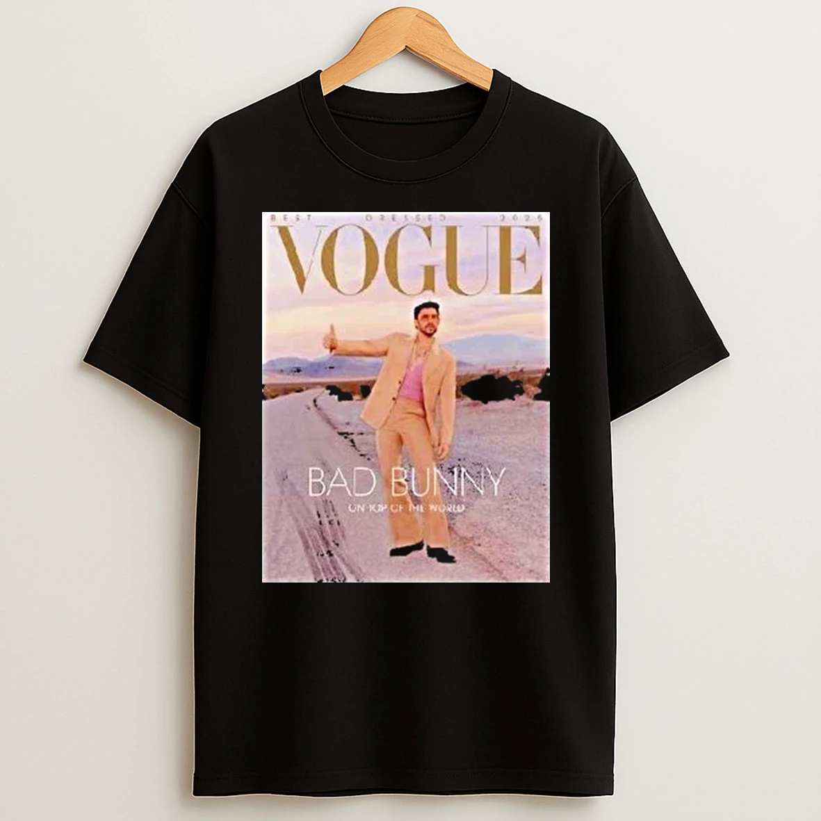Bad Bunny Graces The Cover Of Vogue Magazine Best Dressed 2025 On Top Of The World Shirts