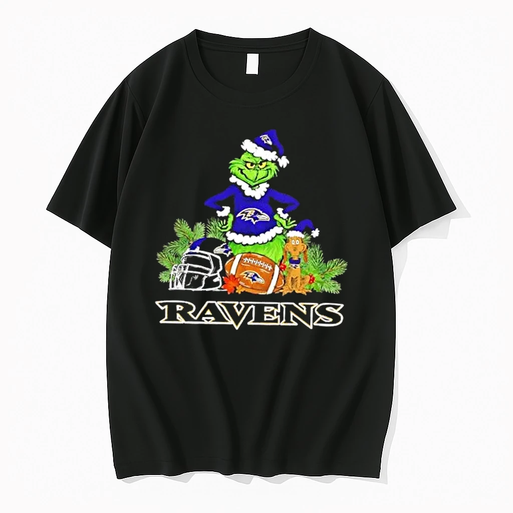 Baltimore Ravens Football X Grinch Merry Christmas Graphic Shirts