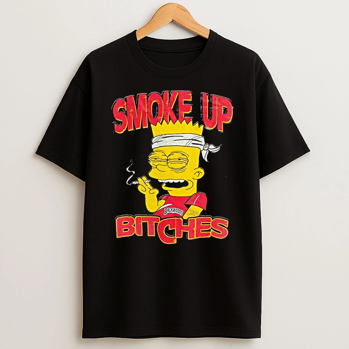 Bart Simpson Bloodshot Smoke Up Bitches Shirts