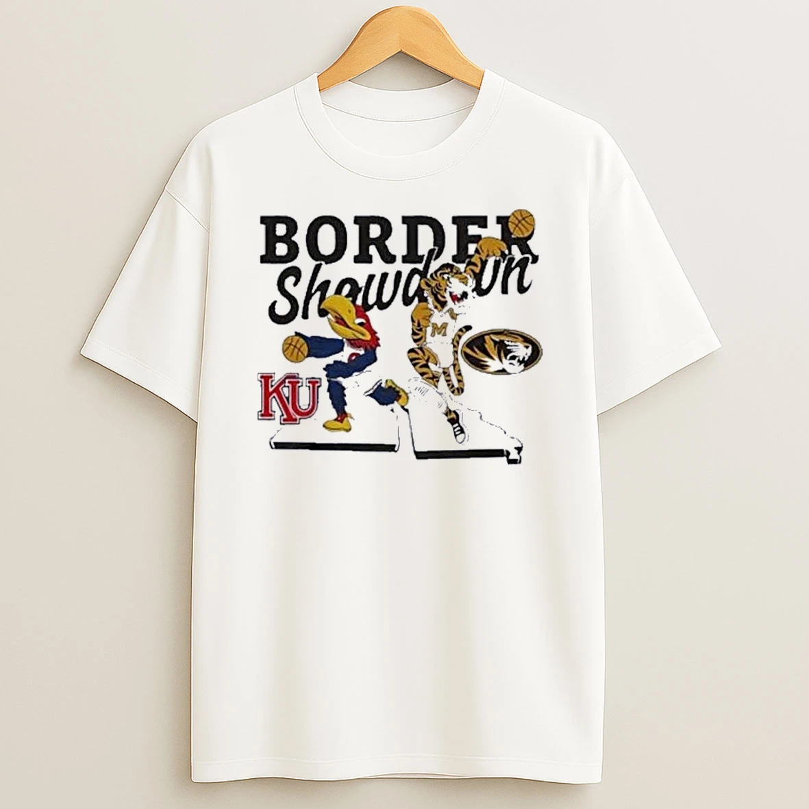 Basketball Border Showdown Ku Vs Mizzou 2025 Shirts