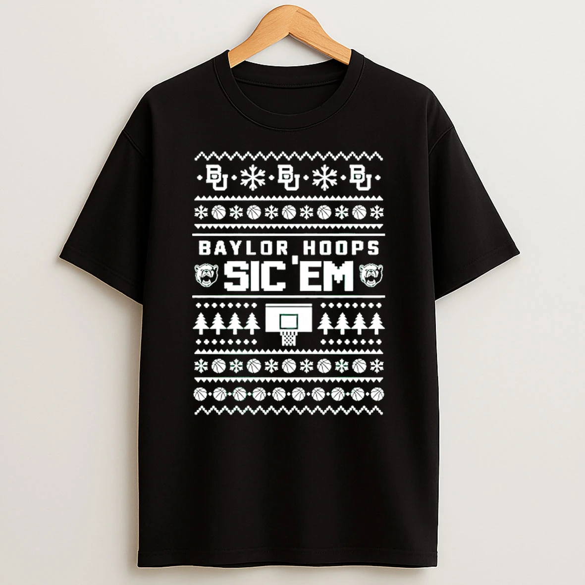 Baylor Bears Hoops Sic Em Ugly Christmas Graphic Shirts