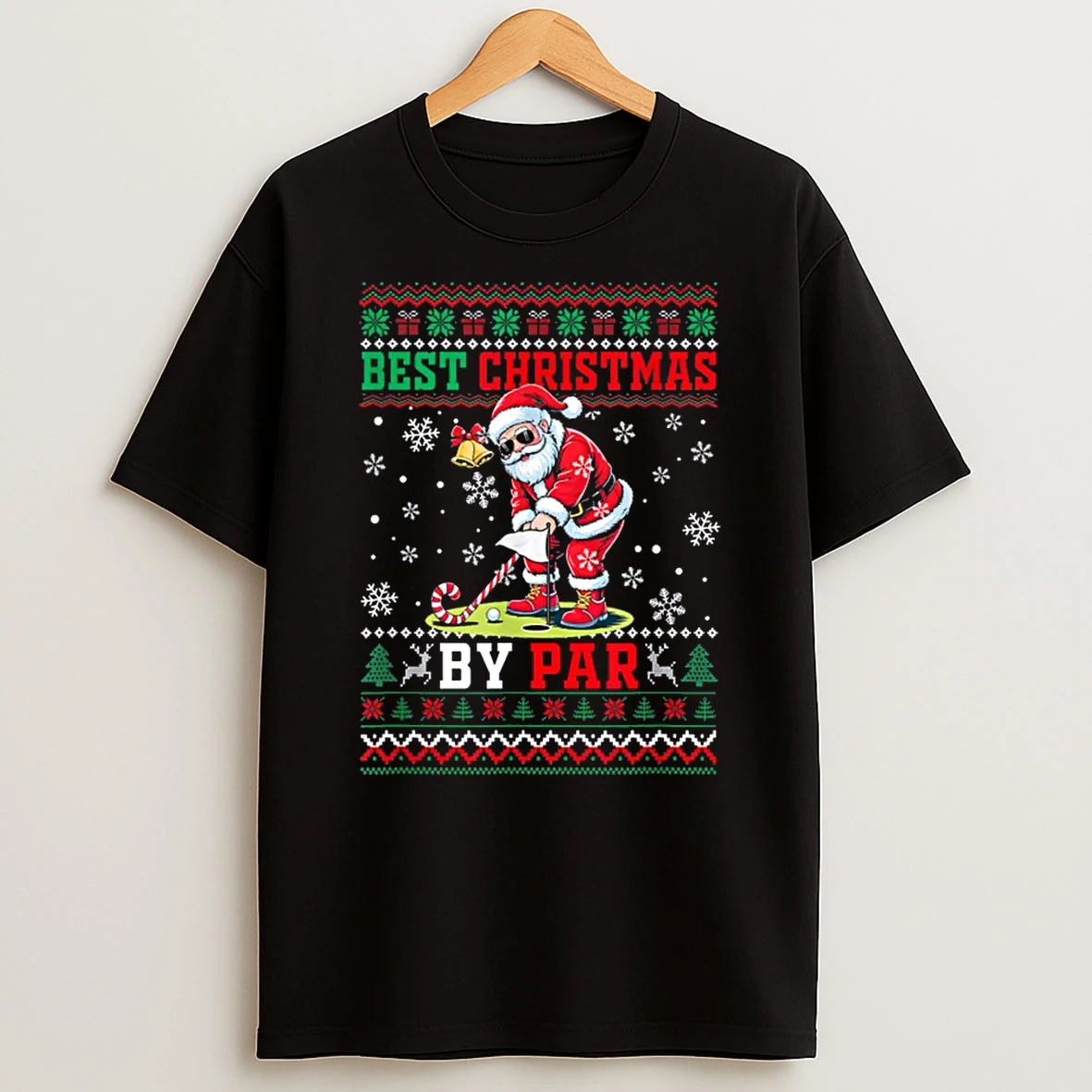 Best Christmas Par Santa Playing Golf Golfer Shirts