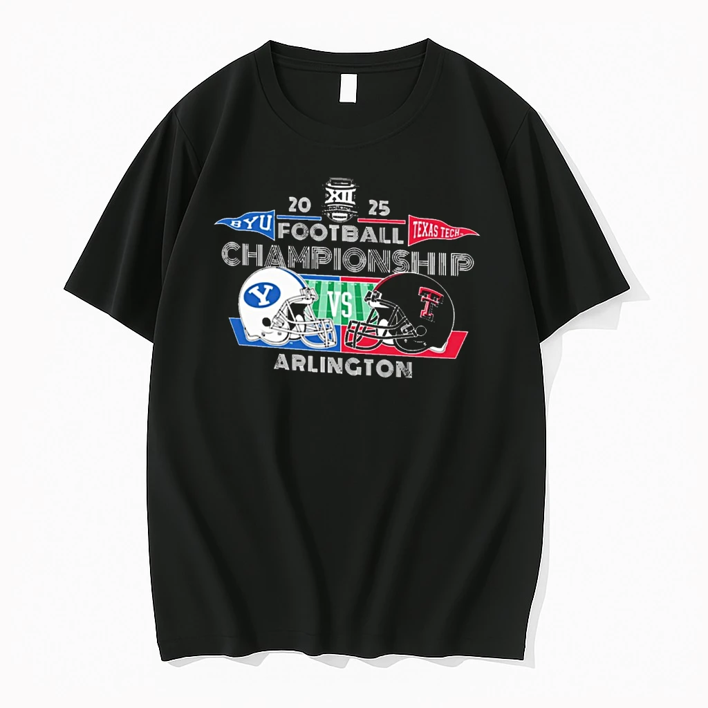 Big 12 Championship Bound Dueling Helmets Byu Cougars Vs Texas Tech Red Raiders Shirts