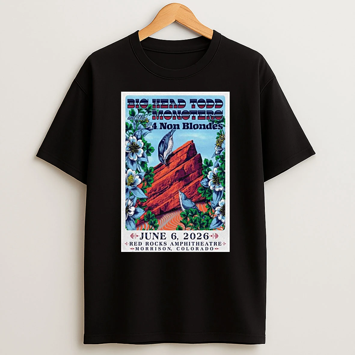 Big Head Todd And The Monsters With 4 Non Blondes June 6 2026 Red Rocks Amphitheatre In Morrison Co Shirts