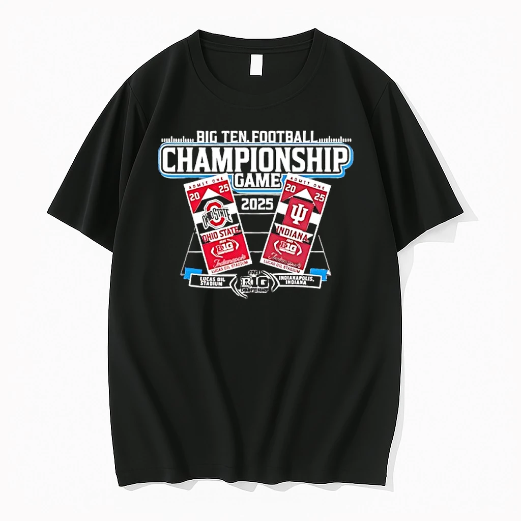 Big Ten 2025 Football Championship Stadium Ohio State Vs Indiana Hoosiers Logo Shirts